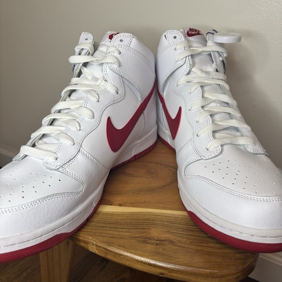 Nike Dunk Hi Men's Size 14 White/Gym Red Sneakers Shoes Authentic  904233-102 - Picture 5 of 8